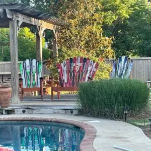 Set of 3 - (2) Ski Chairs & Ski Bench