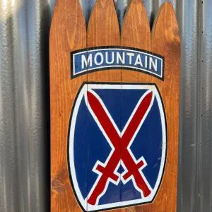 Iconic 10th Mountain Division logo Wooden Wall Art 24"