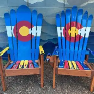 Classic Colorado flag Adirondack ski chairs