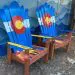 Classic Colorado flag Adirondack ski chairs