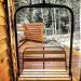 Outdoor metal ski lift hanging bench