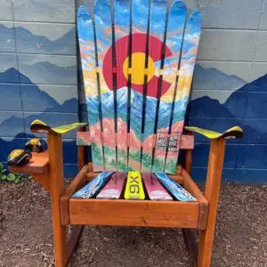Colorado Ski Chair with Garden of the Gods and Pikes Peak Rocker