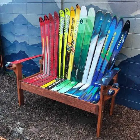 Rainbow ski bench