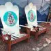 Pinecone mural Adirondack snowboard chairs