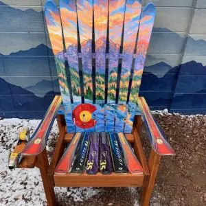 Aspen Maroon Bells Sunset Mural Ski Chair