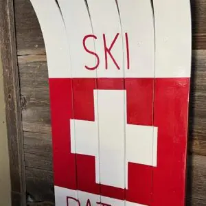 Ski Patrol and Swiss Flag Hand Painted Ski Wall Art