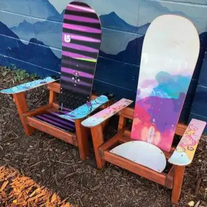 Small Colorful Kids Adirondack Snowboard chairs
