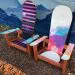 Small Colorful Kids Adirondack Snowboard chairs