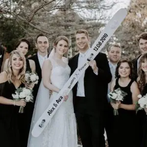 Custom Designed Wedding (Special Event) Hand-Painted Party Ski