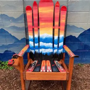 Peach Sunset Mountain Rocking Chair