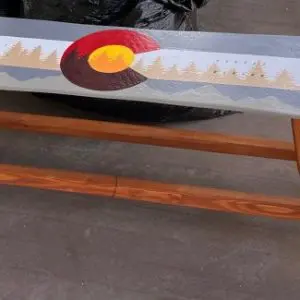Colorado Grey Forest Mountain Snowboard Bench