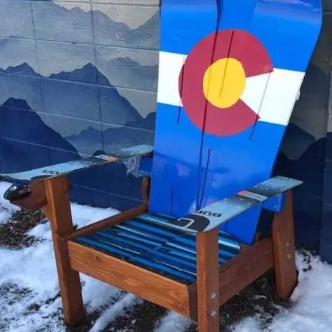 Colorado flag Adirondack snowboard chair