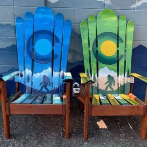 Blue Sky and Green Forest Mural Bigfoot Hybrid Chairs - Set of 2