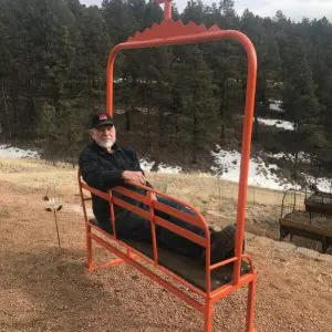 Customizable Powder Coated 3-Person Mt. Top Ski Chairlift Bench