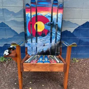 Sunset Mountain Ski & Snowboard Chair - "Fly Fishing Daydreams"