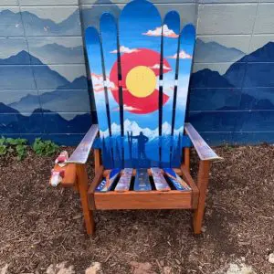 Skier Mountain Mural Chair - "In the Clouds"