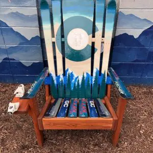 Colorado Moon, Green Sky & Sunset Adirondack Ski & Snowboard Chair