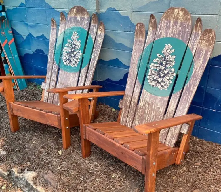 Pinecone Mural Ski & Snowboard Chairs – Set of 2