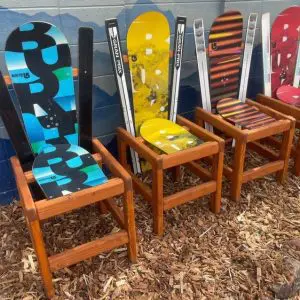 Customizable Hybrid Snowboard Patio Dining Chairs - Set of 4