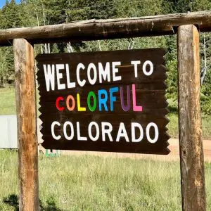 Welcome to Colorful Colorado Outdoor or Indoor Wooden Wall Art - 36"