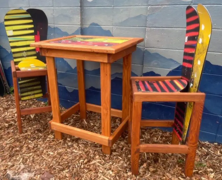 Customizable Snowboard Bar Stools & Pub Table – Set of 3