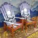 Purple starry ski Colorado Adirondack hybrid ski/snowboard chairs