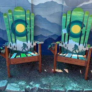 Green Forest Bigfoot Ski and Snowboard Hybrid Chairs - Set of 2