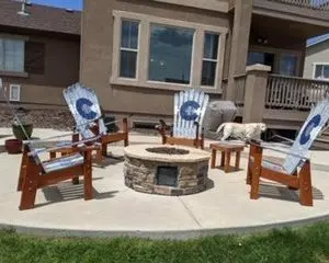 Marbled Grey Colorado Flag Ski Chairs - Set of 4