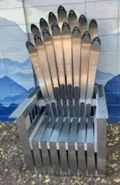 Stainless steel Adirondack ski throne