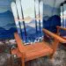 Mountain Mural Blue hybrid Adirondack Ski/Snowboard Chair