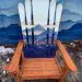 Mountain Mural Blue hybrid Adirondack Ski/Snowboard Chair