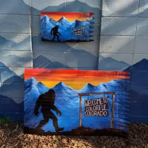 Sunset Bigfoot "Welcome to Colorful Colorado" Ski Wall Art - 24"
