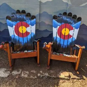 Colorado Flag Night Mural Galaxy Ski Chairs - Set of 2