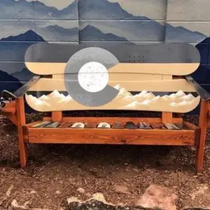 Grey, Beige, and Silver Colorado Snowboard Bench