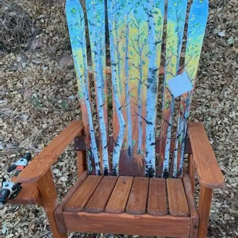 Columbine forest mural Adirondack hybrid snowboard ski chair
