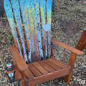 Columbine forest mural Adirondack hybrid snowboard ski chair