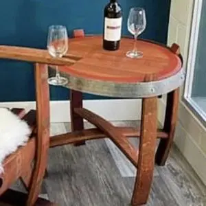 Wine Barrel Side Table