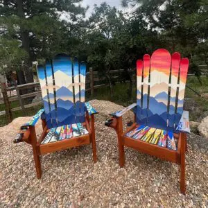 Sunset & Blue Sky Mystic Mountains Sunset Hybrid Chairs - Set of 2