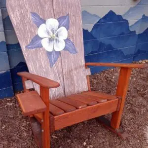 Wooden Grain Columbine Flower Adirondack Snowboard chair