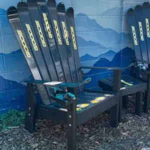 Customizable Black Wood Stain Ski Chairs