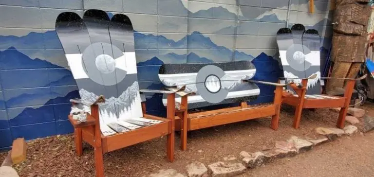 Grey and Silver Colorado Flag, Mountain Chairs with Matching Bench – Set of 3