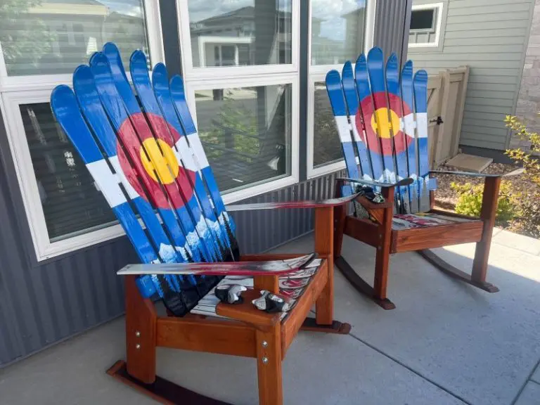 Colorado Flag Mural Ski Adirondack Rocking Chairs – Set of 2