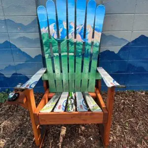 Customized -Pick your favorite Mountain Mural Adirondack Ski Chair