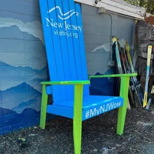 XXL Customizable 2-Tone STAINED Wooden Chair with Vinyl Logo - 96"