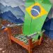 Brazil flag Adirondack snowboard chair