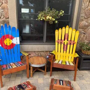 New Mexico Flag and Colorado Flag Ski Chair - Set of 2