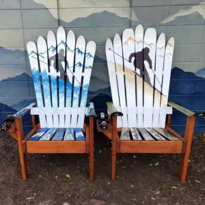 Mountain Stripe Ski Chairs - Set of 2