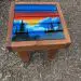 Hand Painted Mountain Forest Side Table