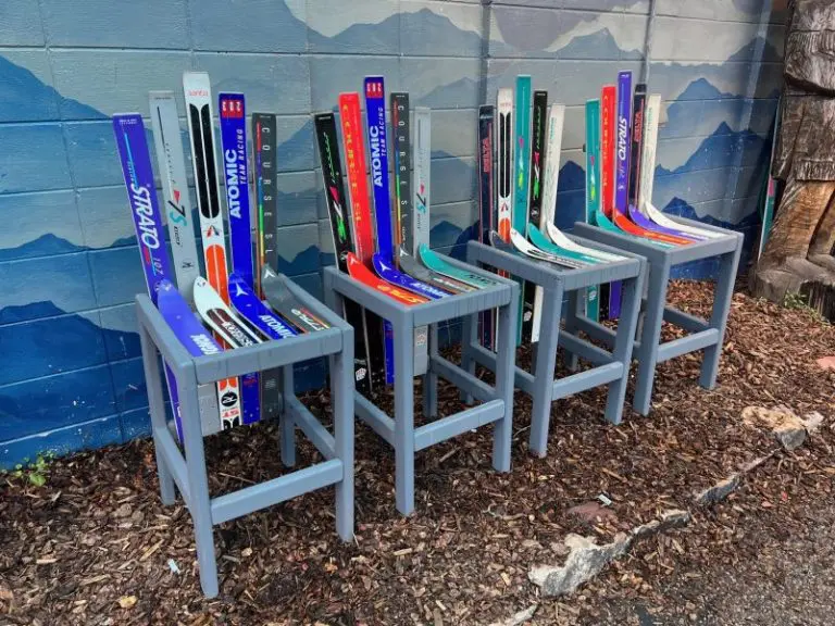 Customizable Stained Ski Bar Stools – Set of 4