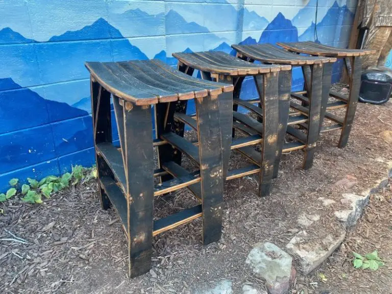 Whiskey Barrel Bar Stools – Set of 4